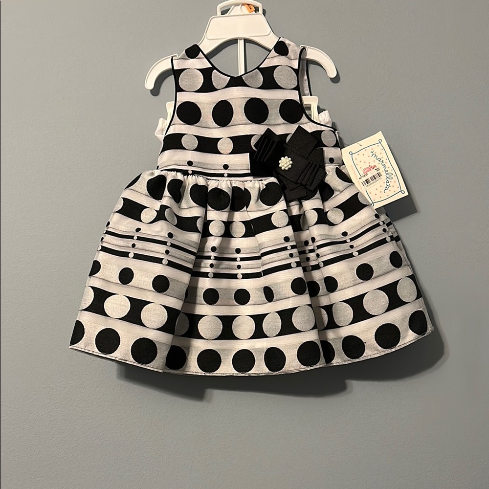 Marmellata Black and White Sleeveless Halter A-Line Dress